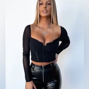 THATS SO FETCH Indra Corset Top - Black × 1 NWT; 12